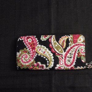 FLORAL Cotton Quilted Paisley 3/4 Zip Wallet